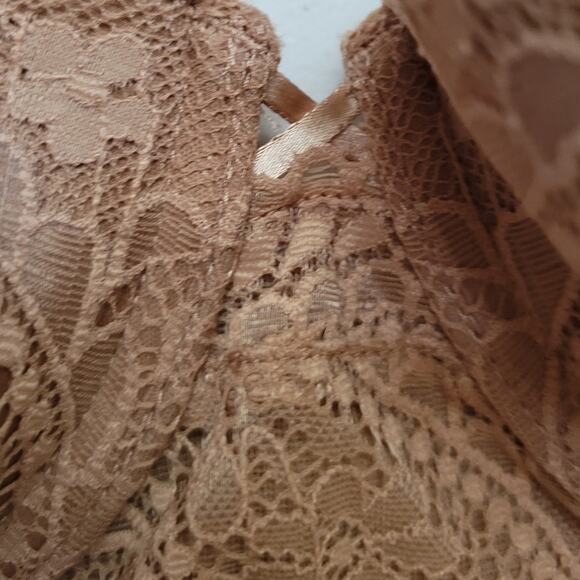 NWT Aerie Real Power Brown Balconette Paisley Lace Underwire Bra Wide Band - 32C - Picture 3 of 6